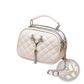 Quilted Handbag with Silver Hardware Chain Strap