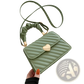 Quilted Heart Clasp Crossbody Bag with Ruched Handle