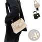 Quilted Heart Clasp Crossbody Bag with Ruched Handle