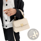 Quilted Heart Clasp Crossbody Bag with Ruched Handle