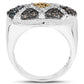 0.61 Carat Genuine Multi Diamond .925 Sterling Silver Ring