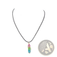 Rainbow Geometric Crystal Wire Wrapped Pendant Necklace