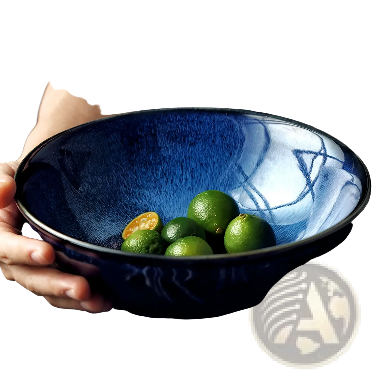 Ramen Bowl Ceramic 8.5 Inch Cat Eye Blue Noodle Bowl
