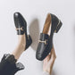Women's British Style Horsebit Soft Leather Loafers