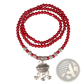 Red Agate Good Luck Bracelet with Engraved Protect Charm