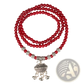 Red Agate Good Luck Bracelet with Engraved Protect Charm