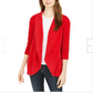 Style & Co Women's Shawl-Collar Open-Front Cardigan Red Size Medium