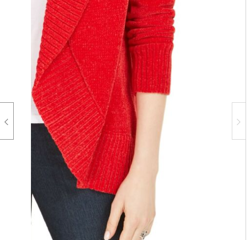 Style & Co Women's Shawl-Collar Open-Front Cardigan Red Size Medium