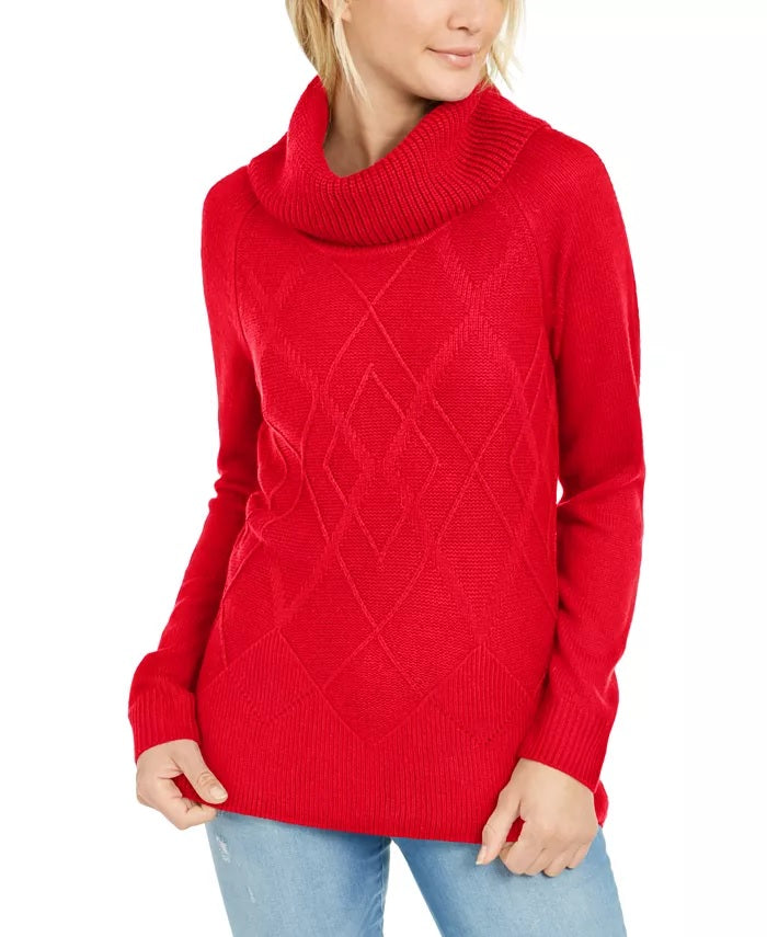 Tommy Hilfiger Women's Cable Knit Sweater Red Size X-Small