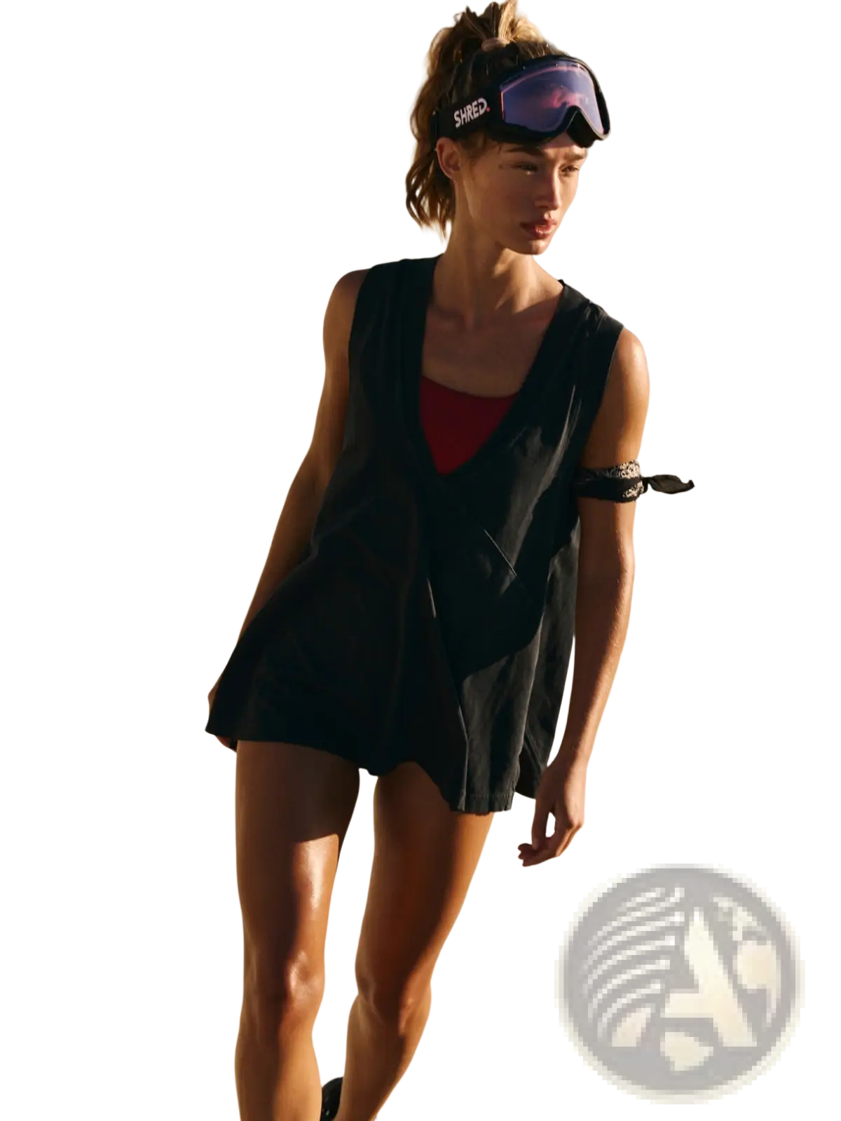 Relaxed v Neck Sleeveless Cotton Wrap Vest Top