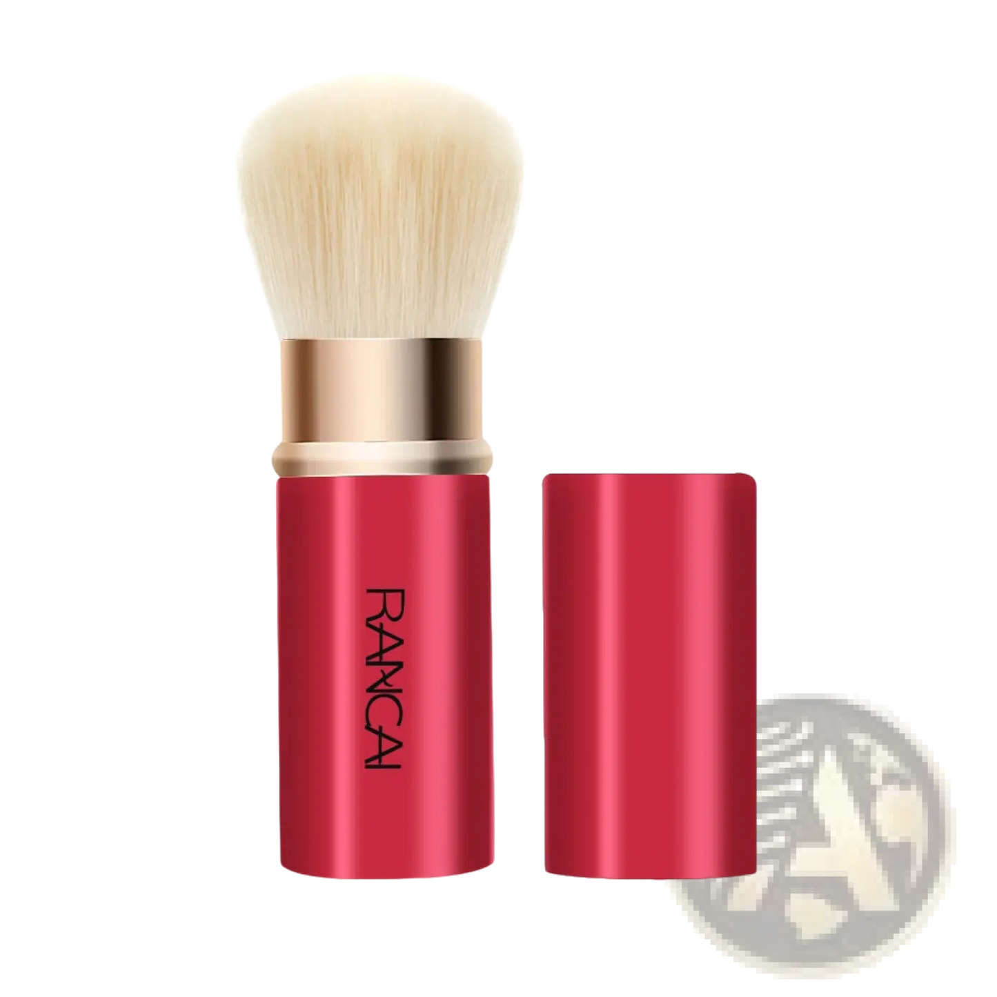 Retractable Makeup Brush Mini Red and Gold Rancai