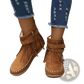 Retro Ankle Boots with Rivet Tassel Suede Flat Shoes