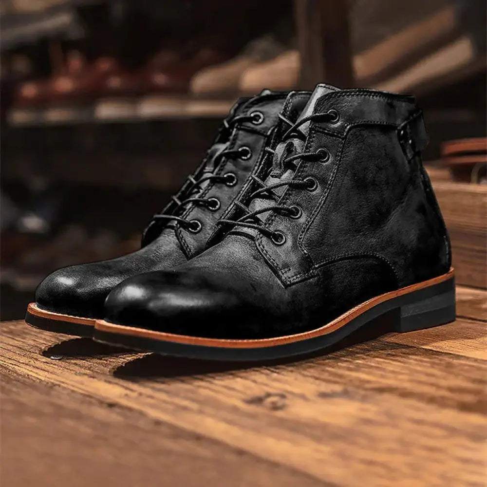 Men's Retro Leather Lace-up Ankle Boots