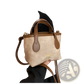 Retro Bucket Bag Textured Canvas Shoulder Handbag