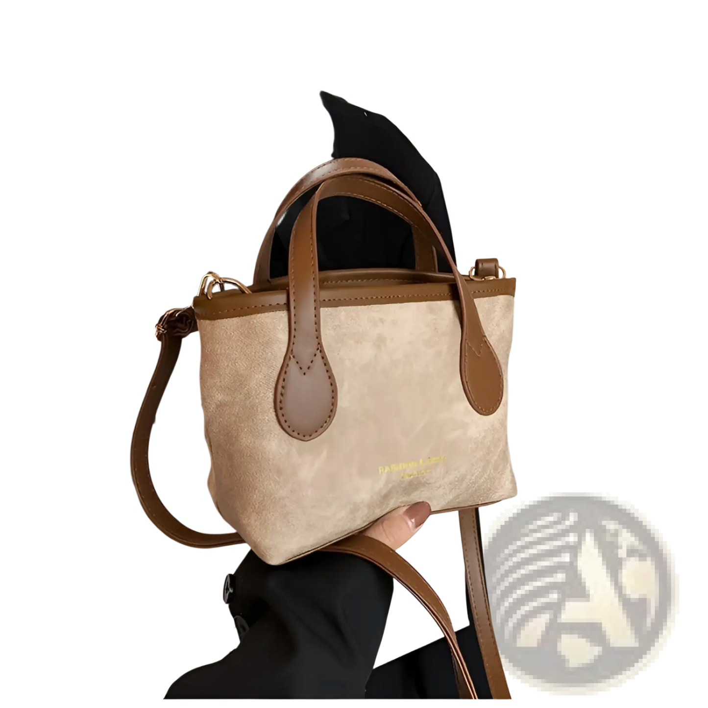 Retro Bucket Bag Textured Canvas Shoulder Handbag