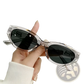Retro Cat Eye Uv400 Sunglasses with Glossy Modern Frames