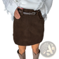 Retro Corduroy Mini Skirt with Matching Belt