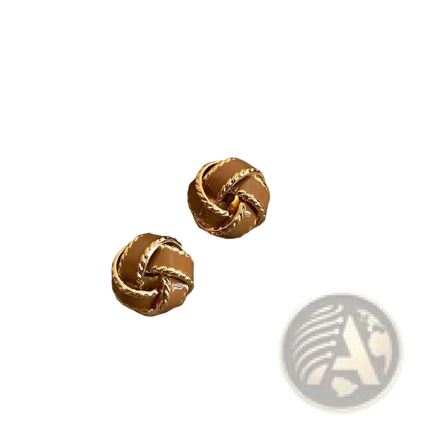 Retro Enamel Knot Stud Earrings with Glossy Finish