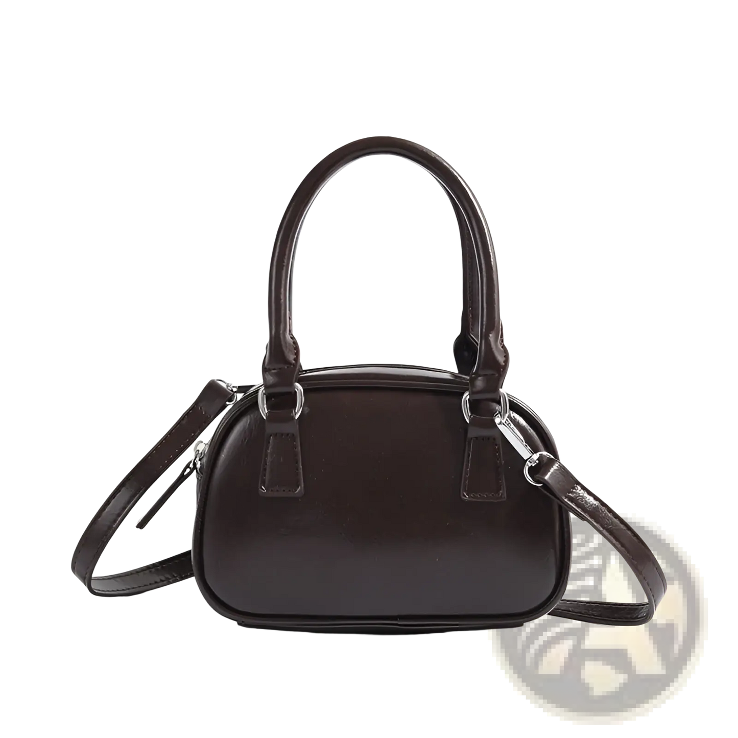 Retro Glossy Pu Leather Small Square Handbag 20cm
