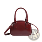 Retro Glossy Pu Leather Small Square Handbag 20cm