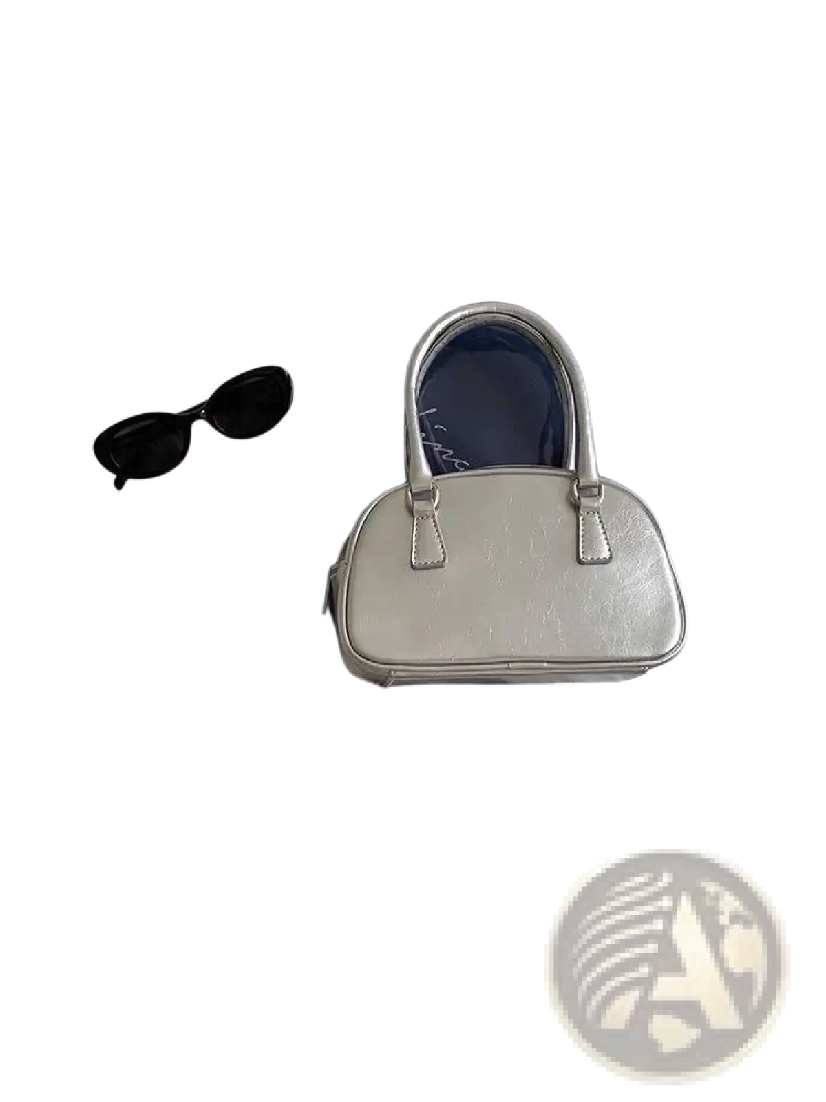 Retro Glossy Pu Leather Small Square Handbag 20cm
