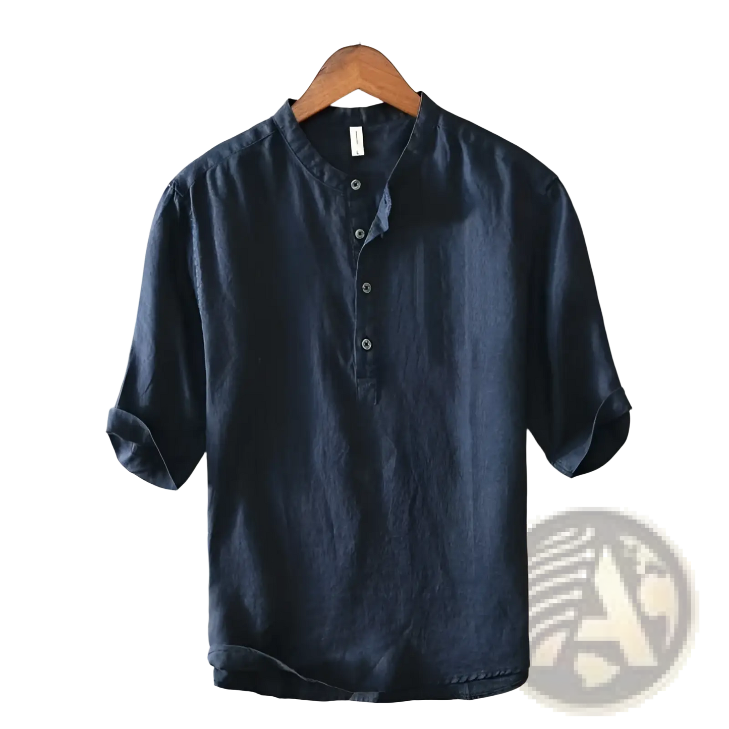 Retro Japanese Style Loose Linen Mandarin Collar Shirt