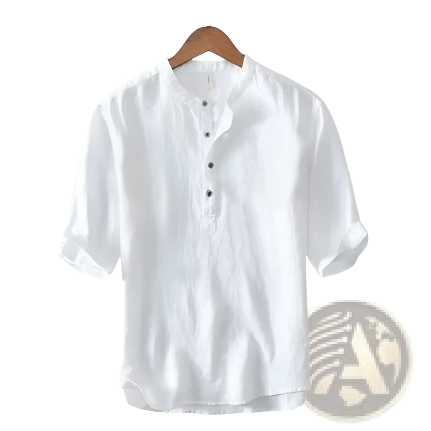 Retro Japanese Style Loose Linen Mandarin Collar Shirt