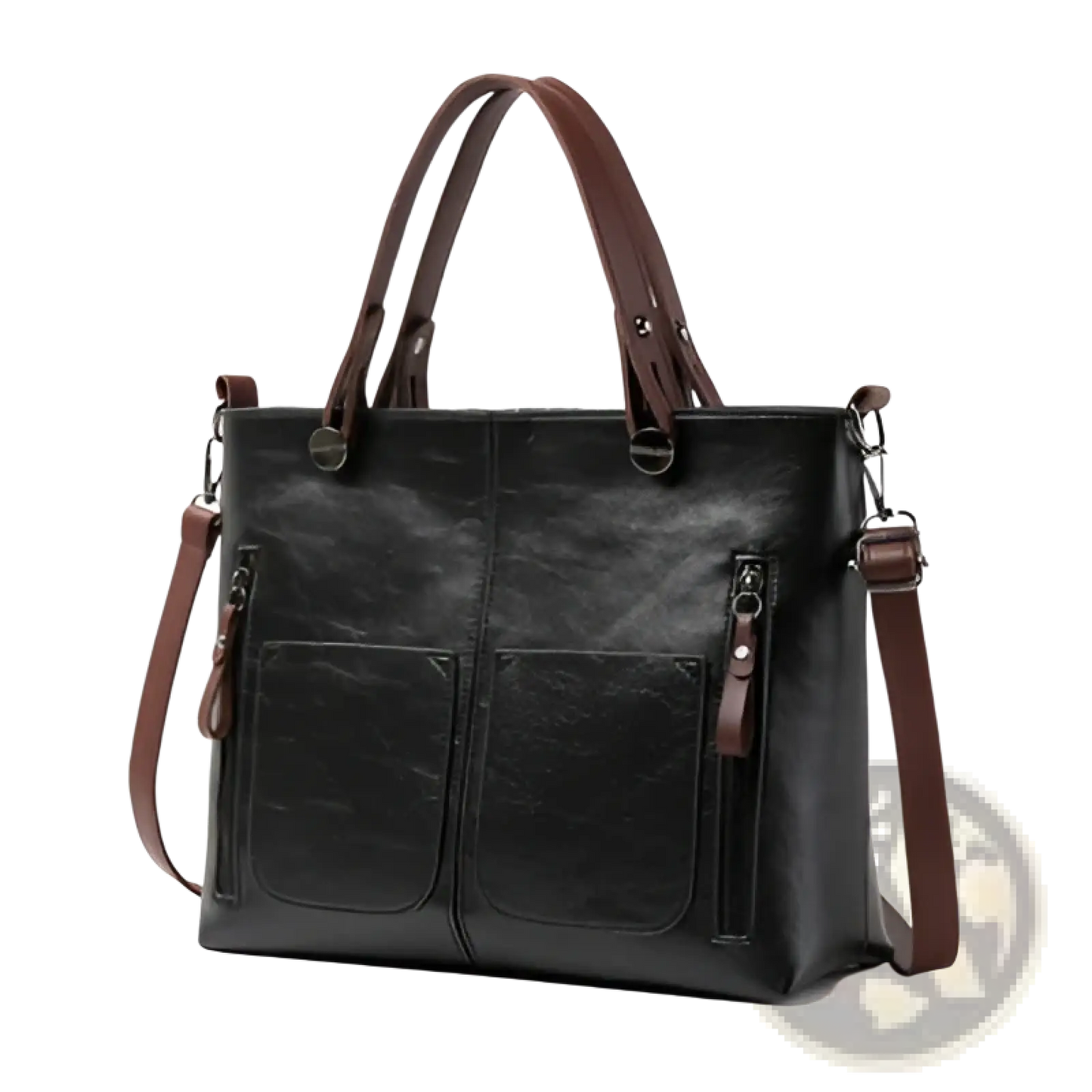 Retro Large Capacity Leather Tote Crossbody Bag