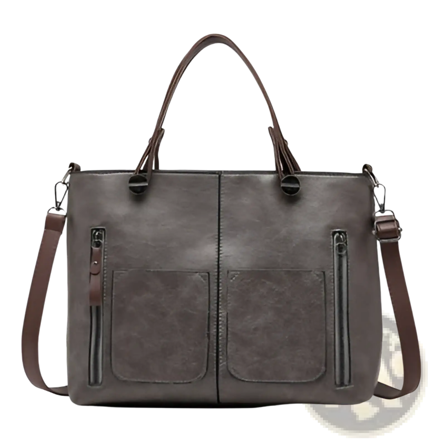 Retro Large Capacity Leather Tote Crossbody Bag