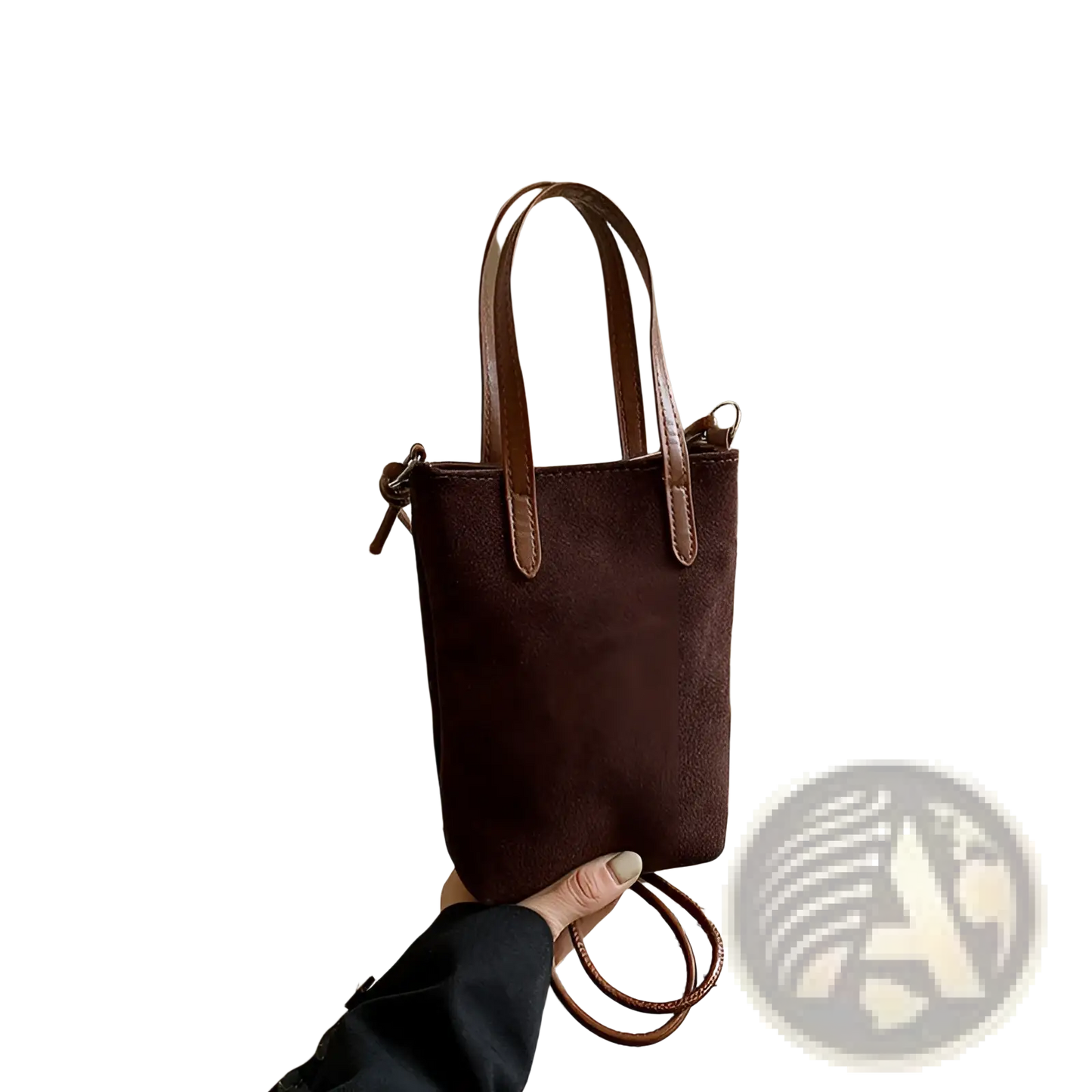 Retro Leopard Print Suede Mini Bucket Crossbody Bag