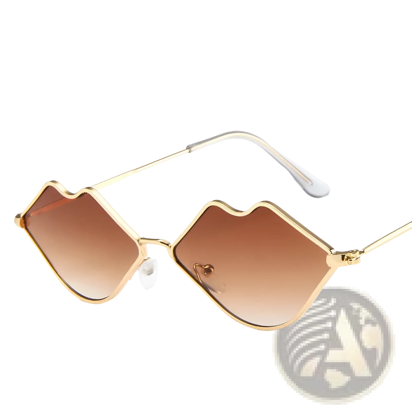 Retro Lip Shaped Fashion Sunglasses with Black Frames