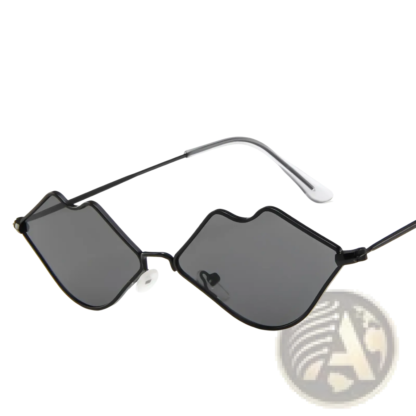 Retro Lip Shaped Fashion Sunglasses with Black Frames