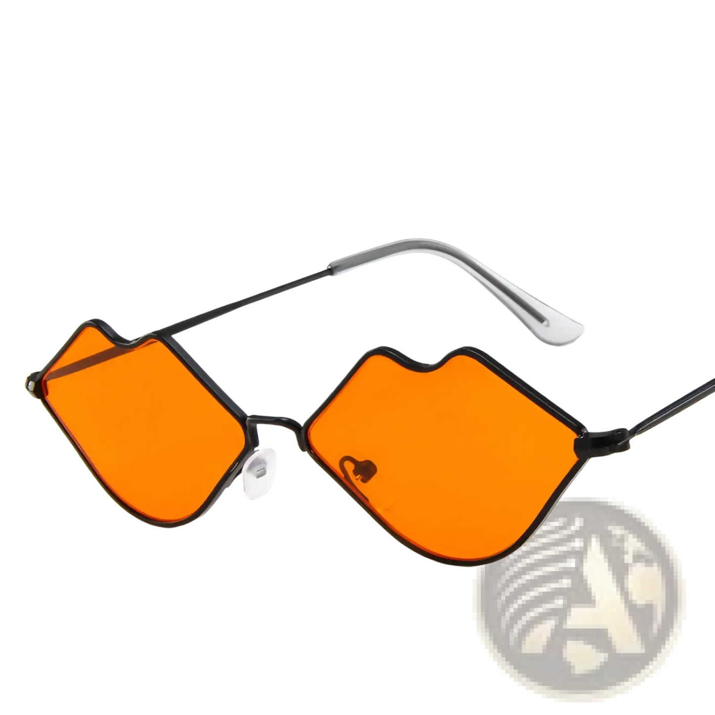 Retro Lip Shaped Fashion Sunglasses with Black Frames