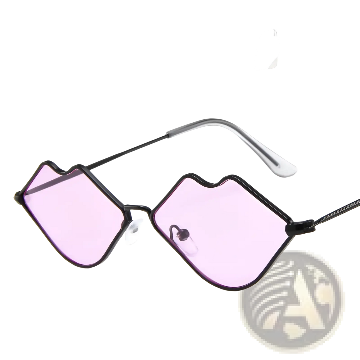 Retro Lip Shaped Fashion Sunglasses with Black Frames