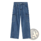 Retro Loose Fit Wide Leg Denim Cargo Pants