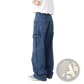 Retro Loose Fit Wide Leg Denim Cargo Pants