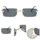 Retro Rimless Square Gold Trim Sunglasses 6 Pack