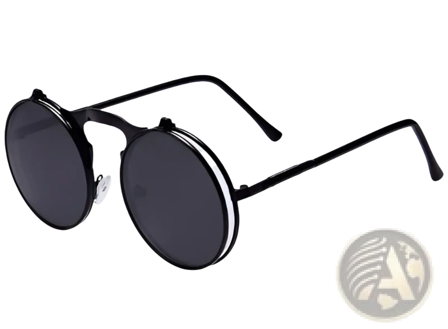 Retro Round Flip Up Polarized Metal Sunglasses