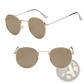 Retro Round Gold Metal Mirrored Sunglasses