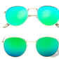 Retro Round Gold Metal Mirrored Sunglasses