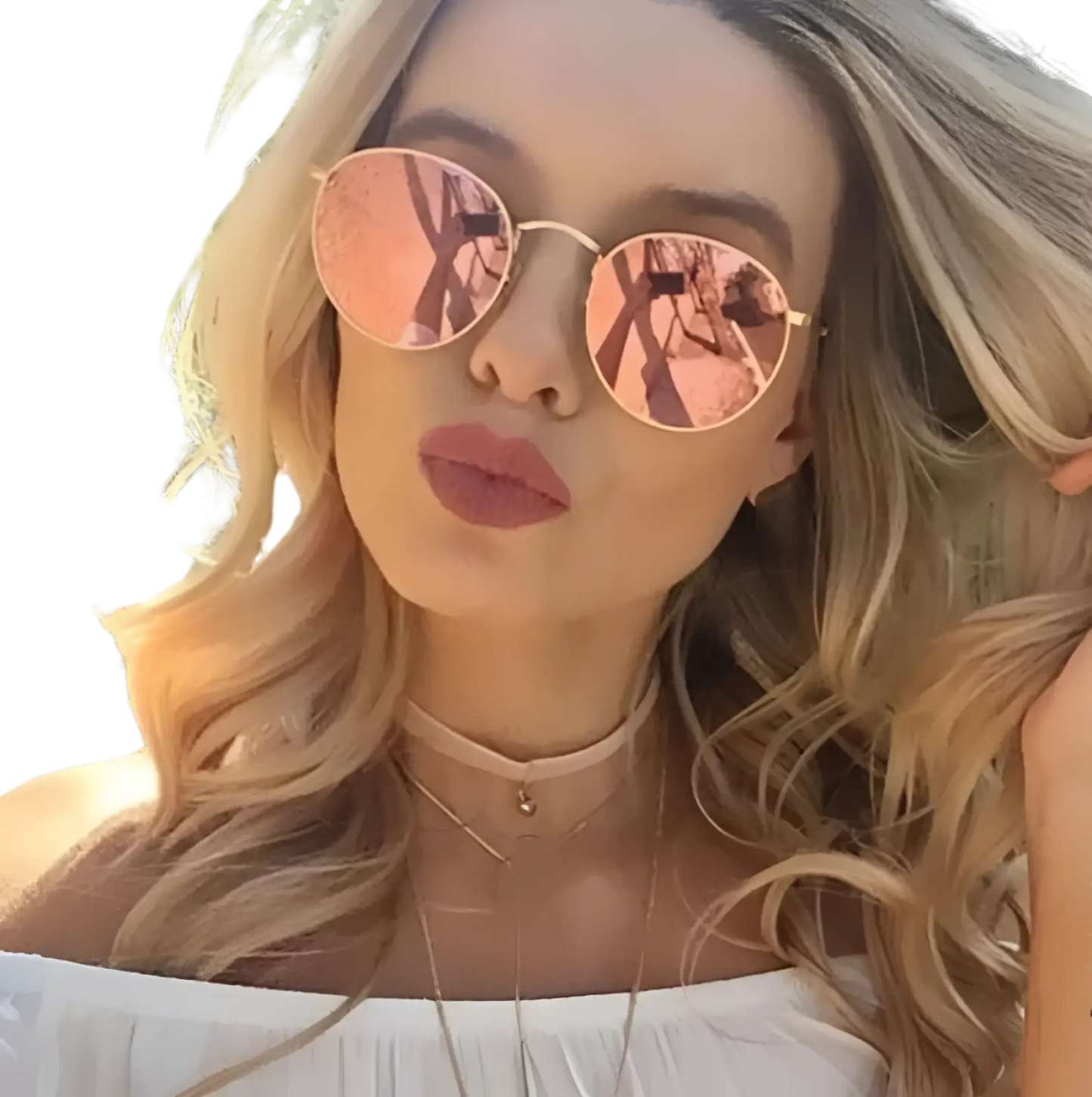 Retro Round Gold Metal Mirrored Sunglasses