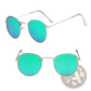 Retro Round Gold Metal Mirrored Sunglasses