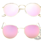 Retro Round Gold Metal Mirrored Sunglasses