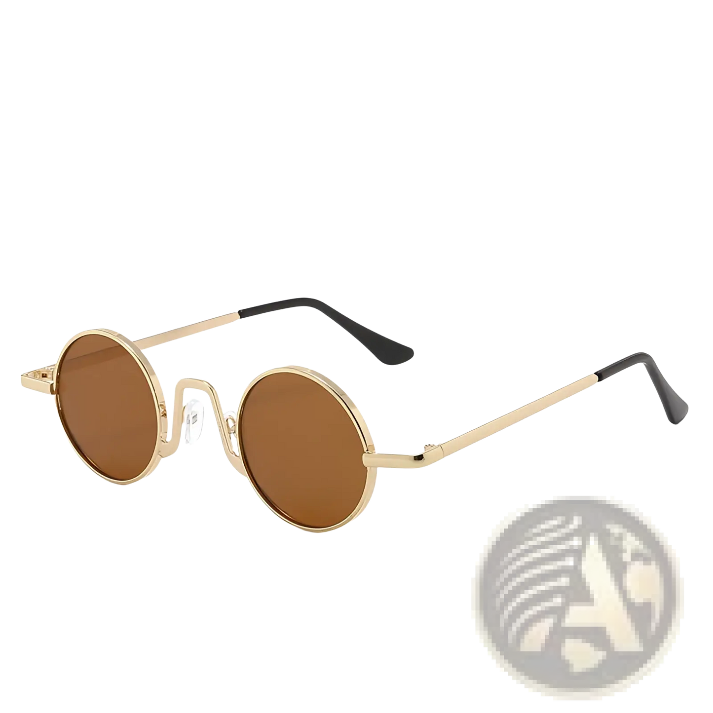 Retro Round Hip Hop Sunglasses with Mirrored Lenses