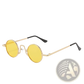 Retro Round Hip Hop Sunglasses with Mirrored Lenses