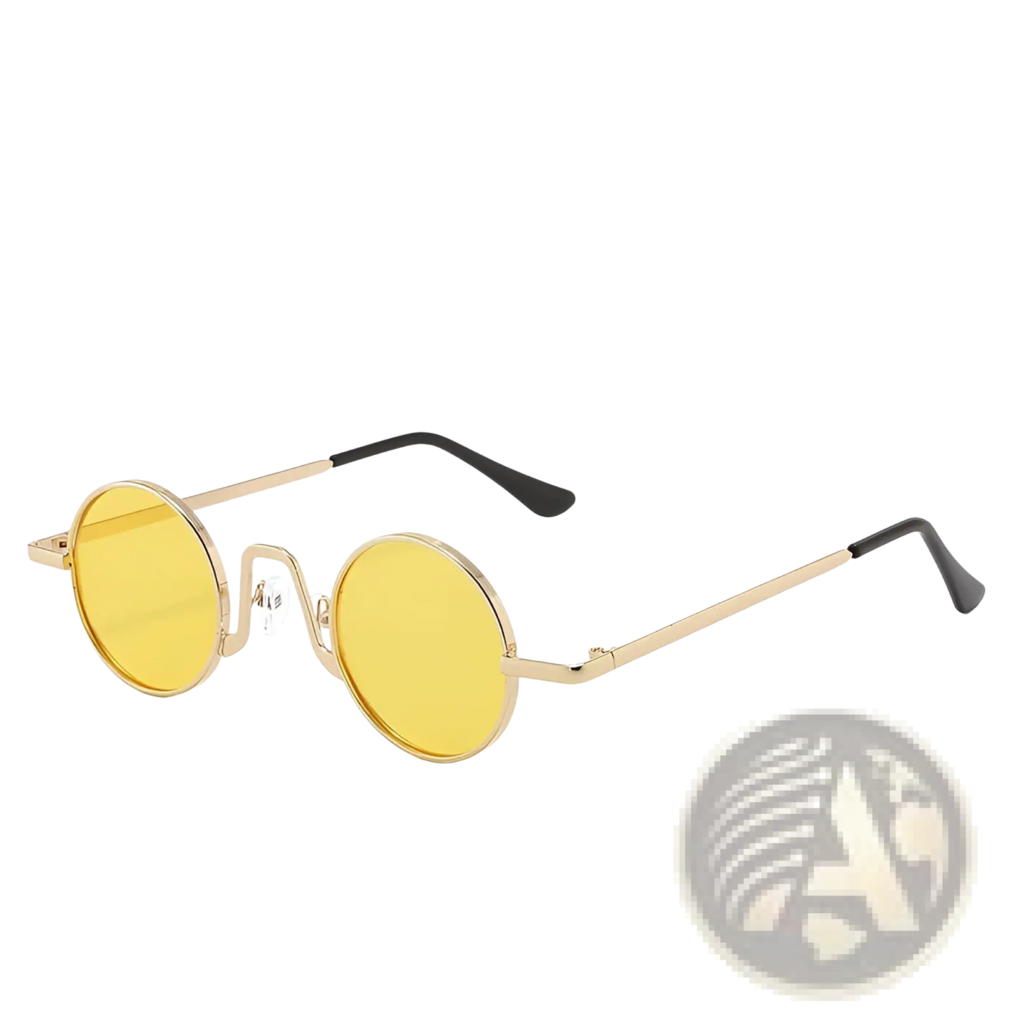 Retro Round Hip Hop Sunglasses with Mirrored Lenses