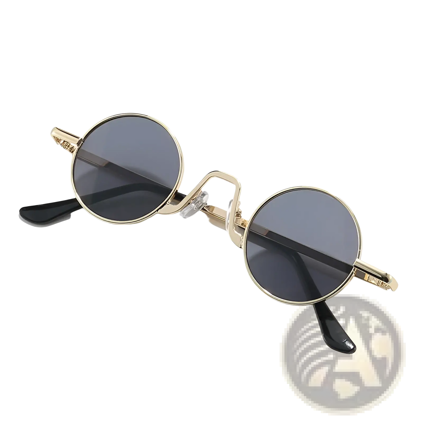 Retro Round Hip Hop Sunglasses with Mirrored Lenses