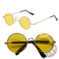Retro Round Hip Hop Sunglasses with Mirrored Lenses