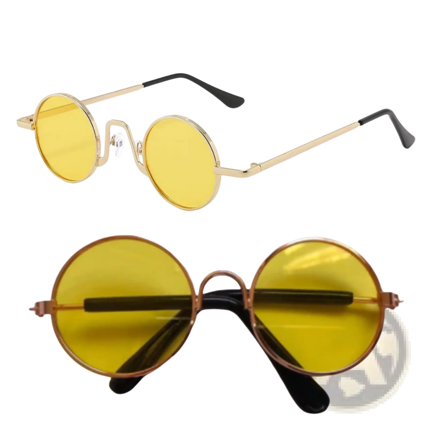 Retro Round Hip Hop Sunglasses with Mirrored Lenses