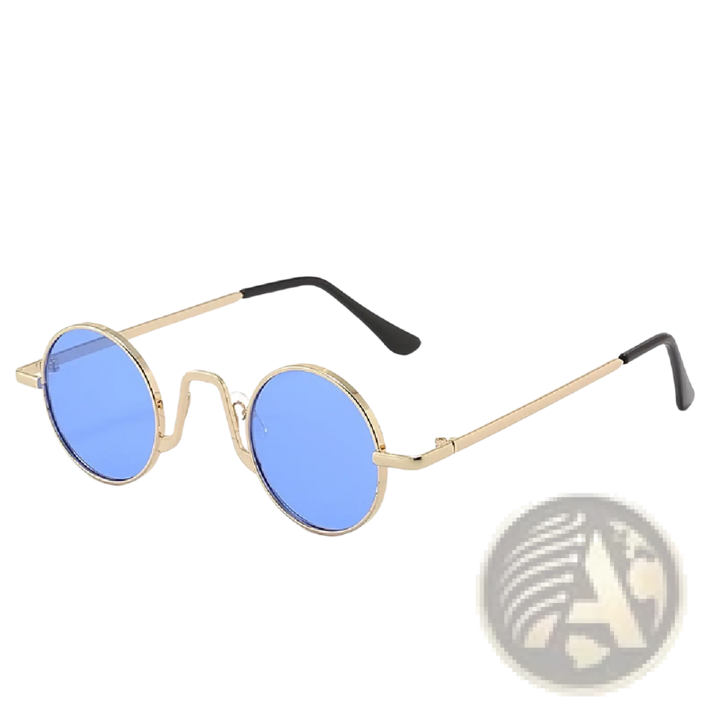 Retro Round Hip Hop Sunglasses with Mirrored Lenses